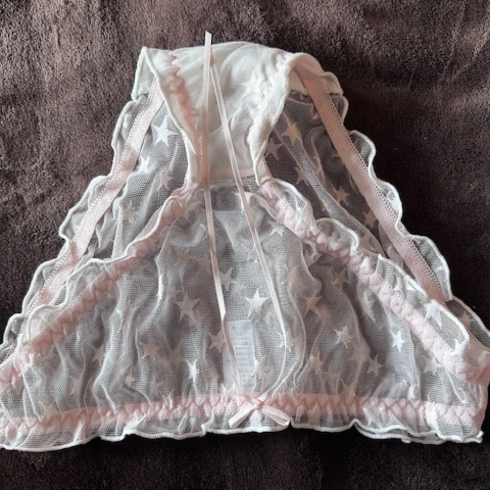 All Pink  fine mesh Lolita Panties with Stars.